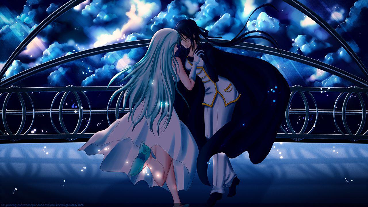 1280x720 image guy darkheartknight Two Anime female Dress
