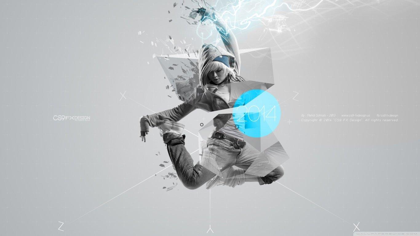 1366x768 Awesome Cool girls art free wallpaper for laptop PC