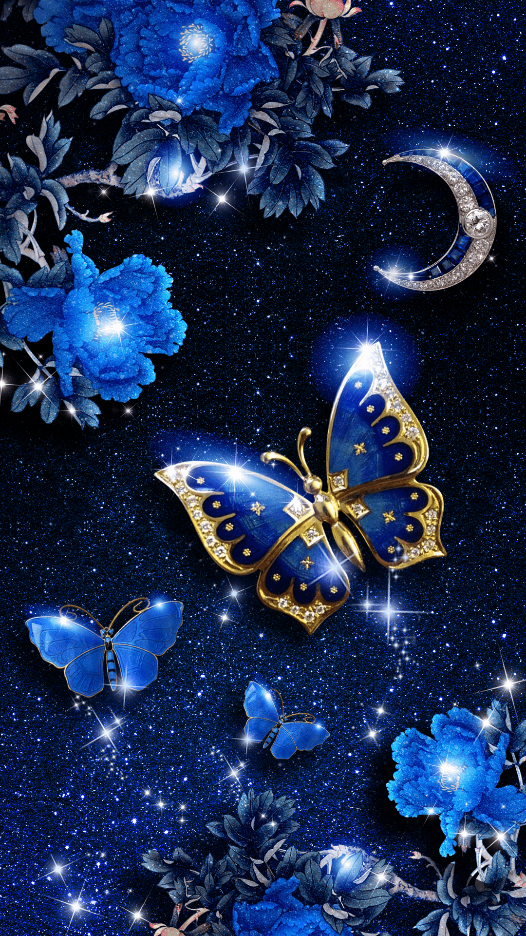 1080x1920 Elegant Blue Butterfly Live Wallpaper Android Live Butterfly Wallpaper For Android, Download Wallpaper