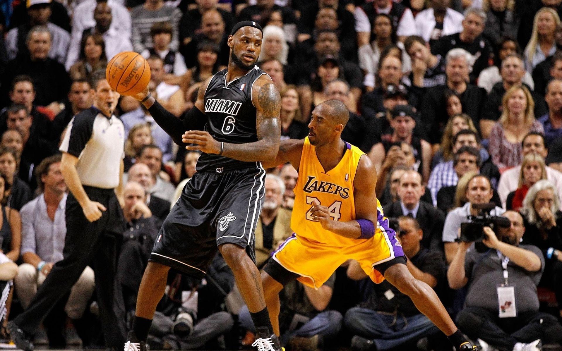 1920x1200 Sports nba basketball lebron james kobe bryant los angeles lakers miami heat wallpaperx1200