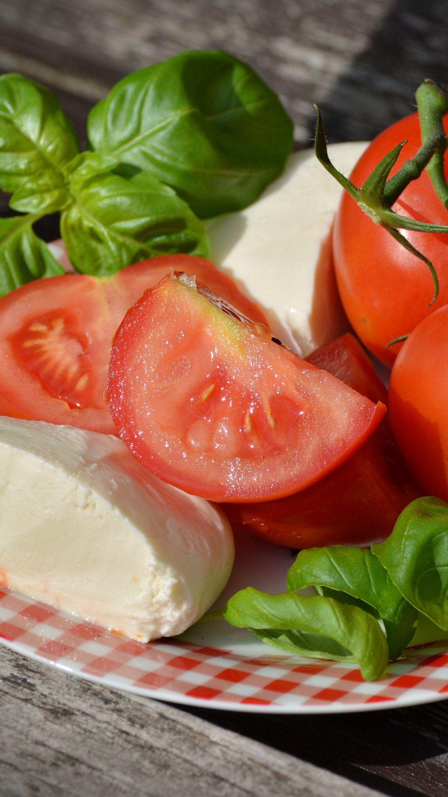 1440x2560 Download wallpaper 1440x2560 tomatoes, cheese, mozzarella qhd samsung galaxy s s edge, note, lg g4 HD background