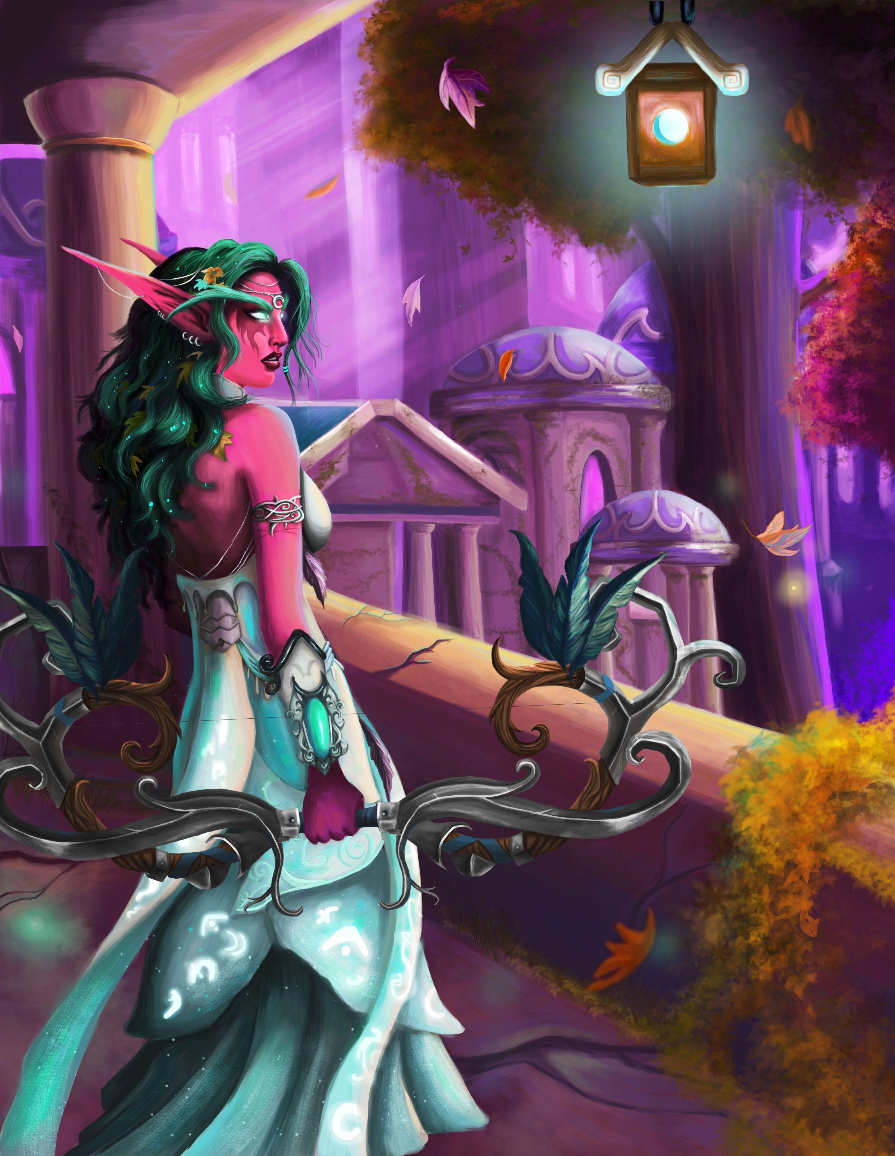 3000x3872 Picture WoW Elves Tyrande Whisperwind Girls Fantasy Games 3000x3872