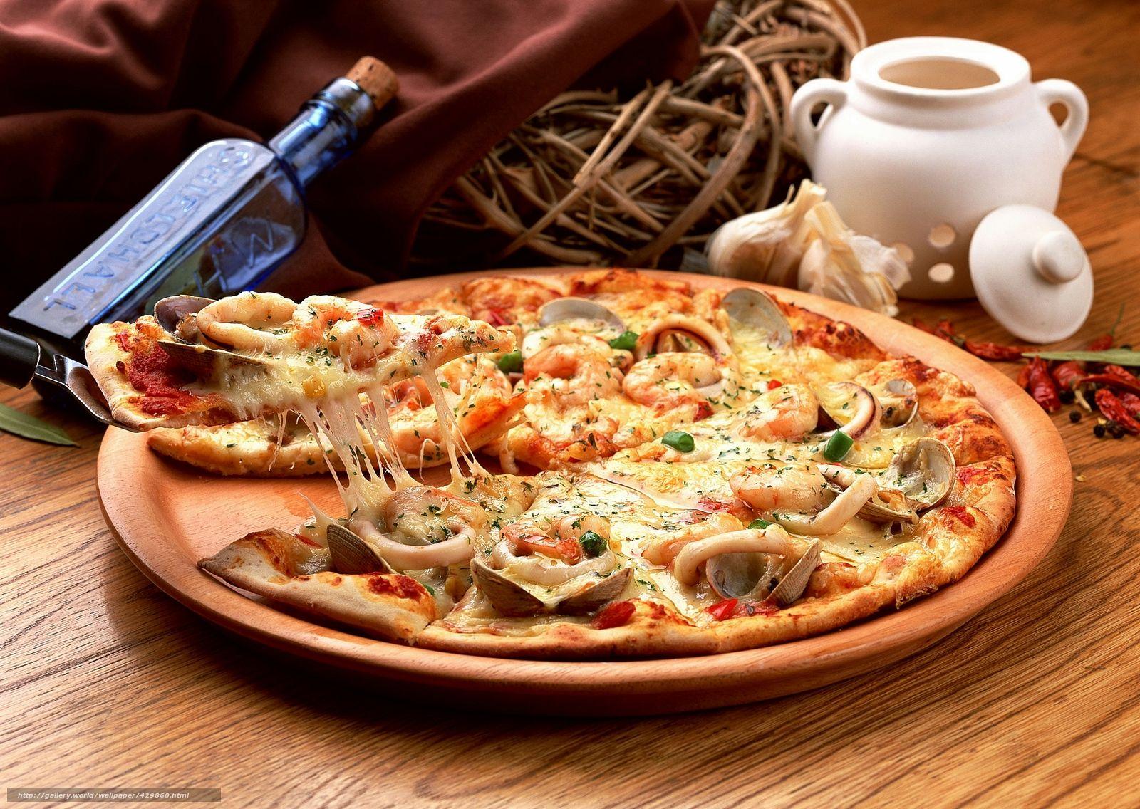 1600x1136 Download wallpaper pizza, mozzarella, shrimp, squid free desktop wallpaper in the resolution 2950x2094