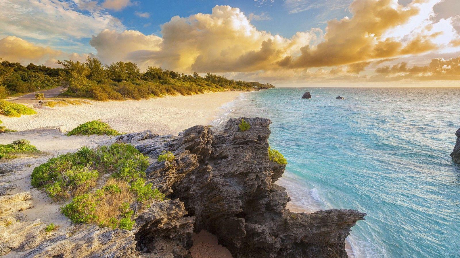 1600x900 Warwick Long Bay at dawn, Bermuda. Nature beach, Bermuda, Parish