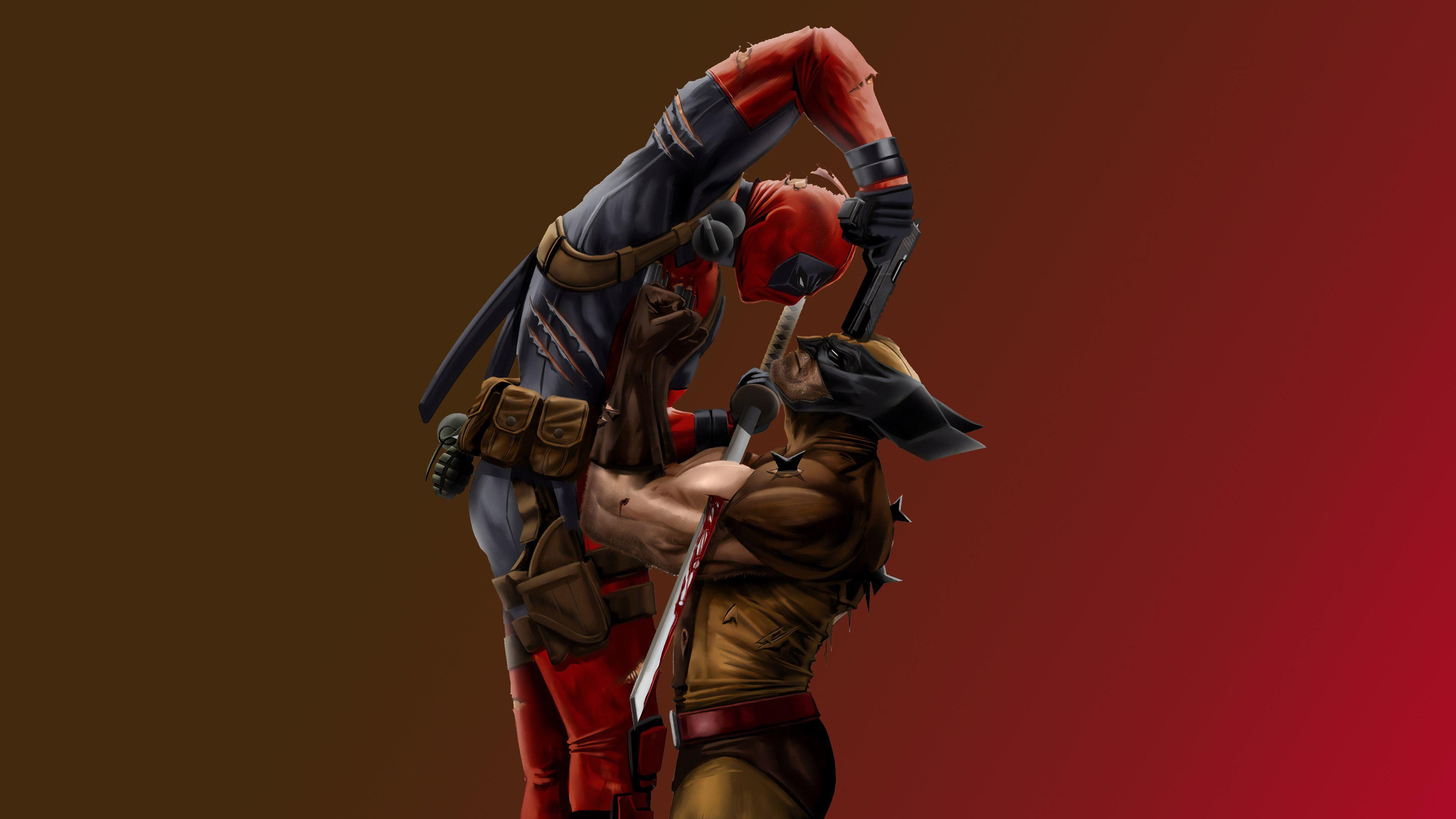 3840x2160 Wolverine Vs Deadpool, HD Superheroes, 4k Wallpaper, Image, Background, Photo and Picture