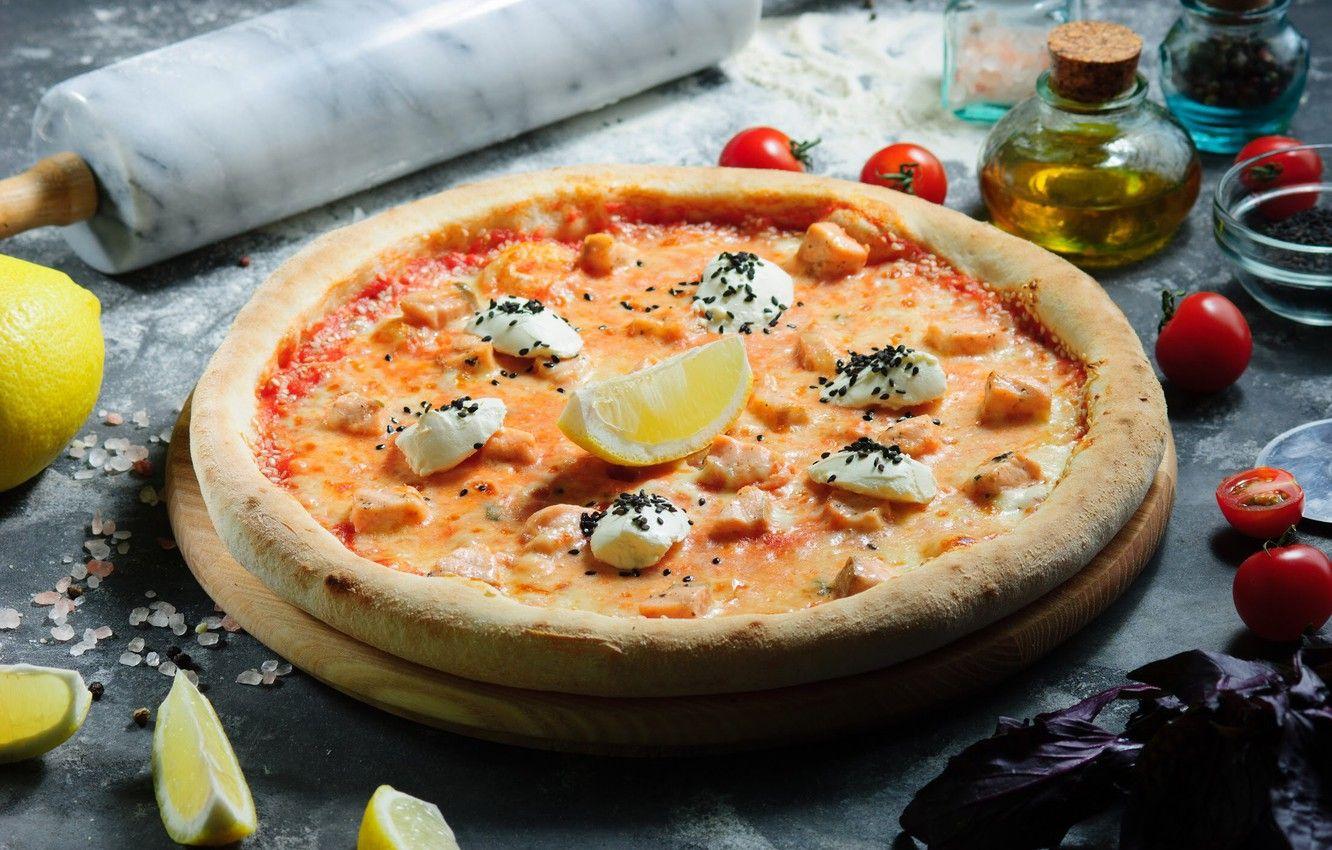 1332x850 Wallpaper lemon, oil, pizza, tomatoes, salt, Basil, mozzarella image for desktop, section еда