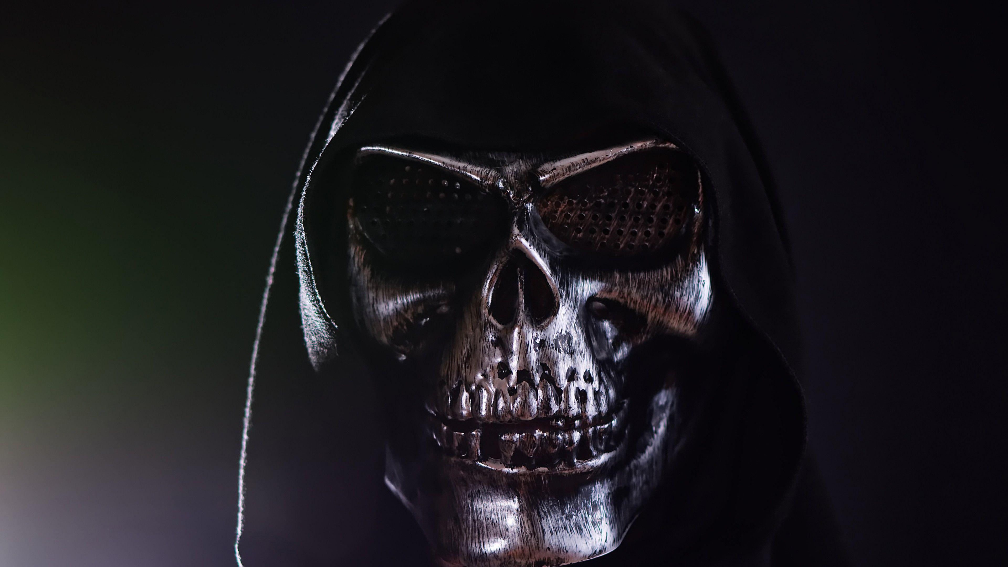 3840x2160 Scary Skull Mask 5K Wallpaper