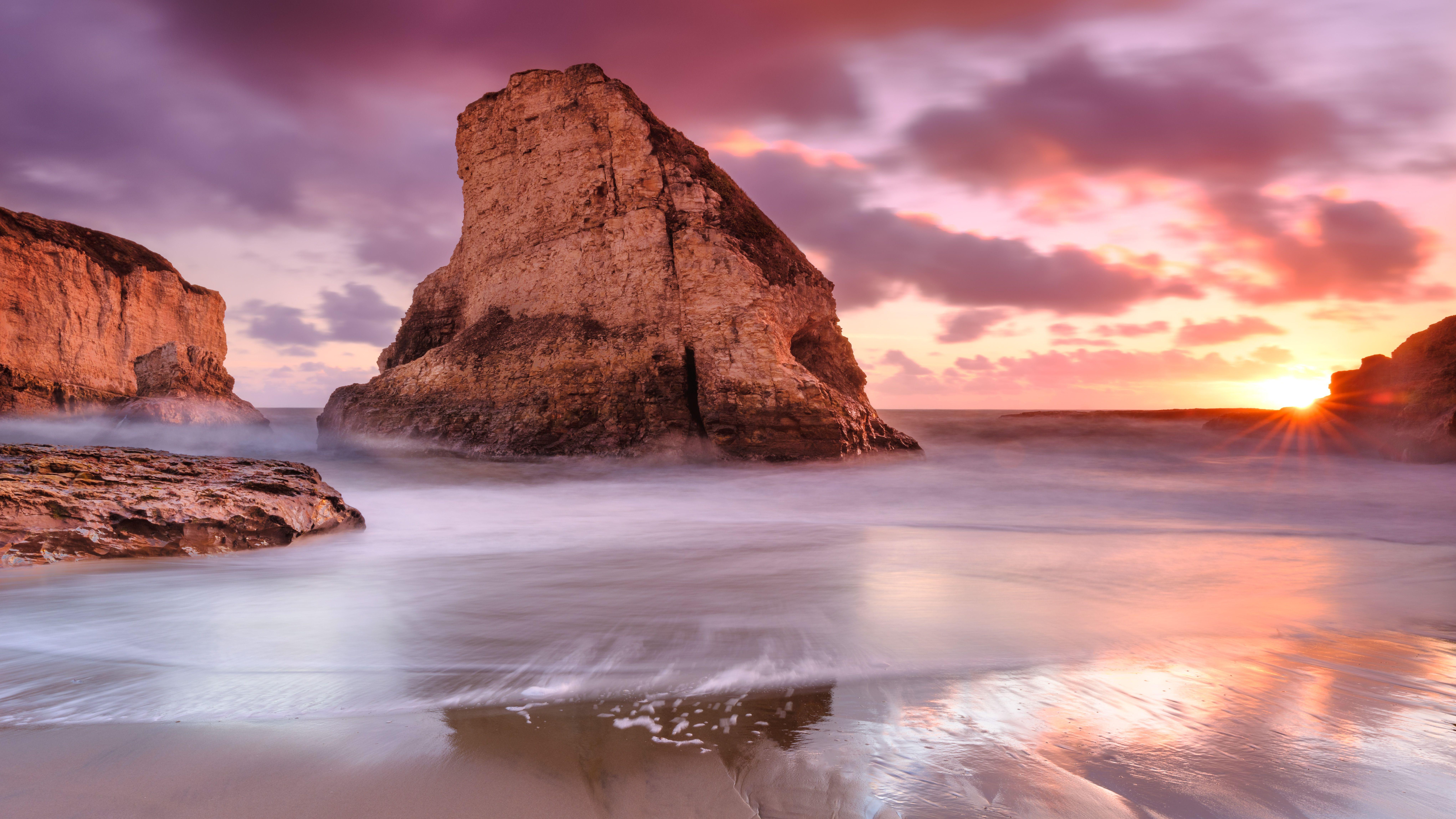 8167x4594 Ocean Rocks Beach Sea Coast 8k, HD Nature, 4k Wallpaper, Image, Background, Photo and Picture