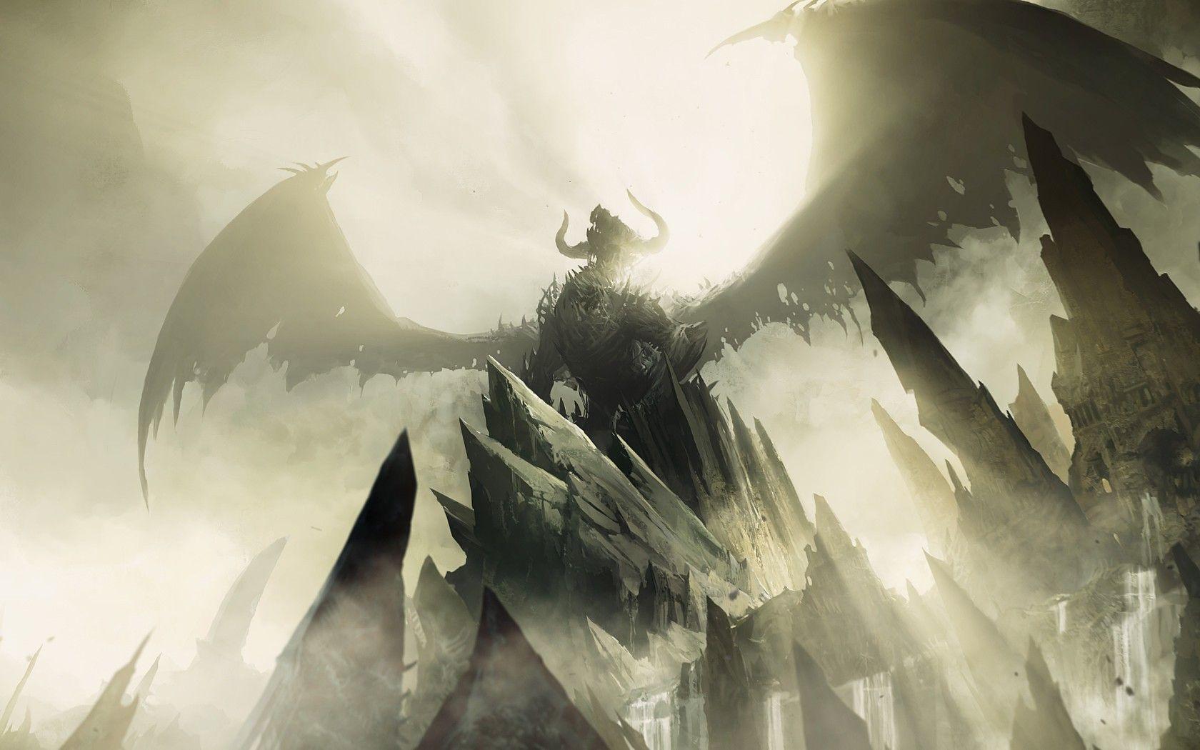 1680x1050 #fantasy art, #wings, #dragon, #stones, #artwork, wallpaper. Mocah.org HD Wallpaper