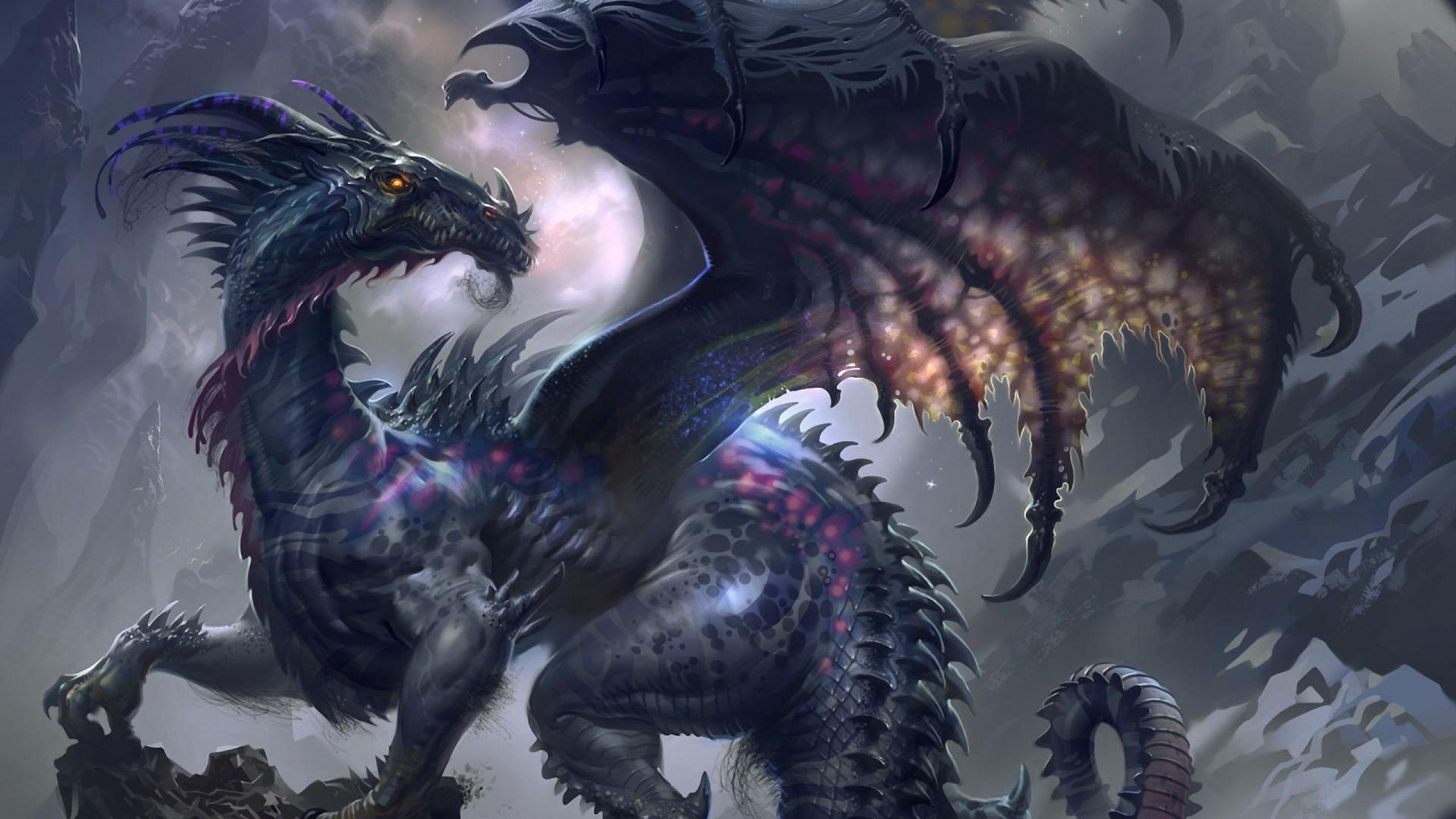 2560x1440 dragon, wings, profile 1440P Resolution Wallpaper, HD Fantasy 4K Wallpaper, Image, Photo and Background