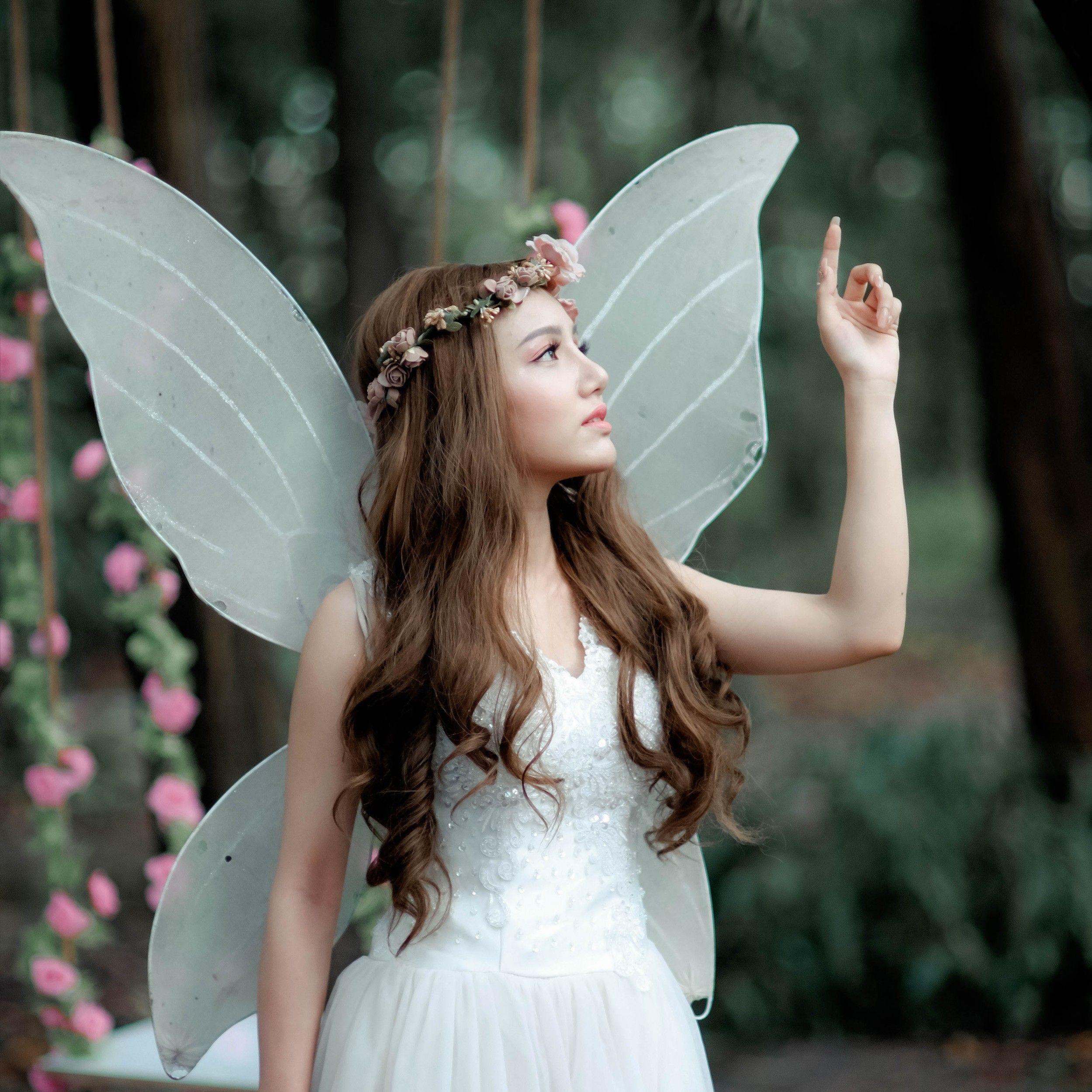 2500x2500 Download 2500x2500 Woman, Bride, Wedding Dress, Bokeh, Photography, Fairy Wings Wallpaper