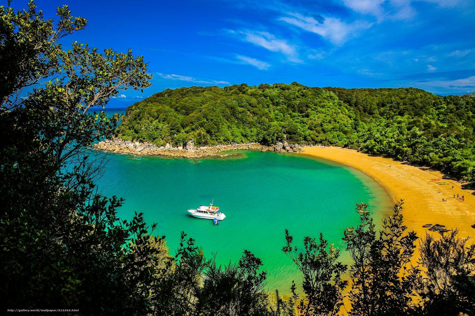 1600x1067 Download wallpaper Abel Tasman National Park, New Zealand, sea, shore free desktop wallpaper in the resolution 5531x3687