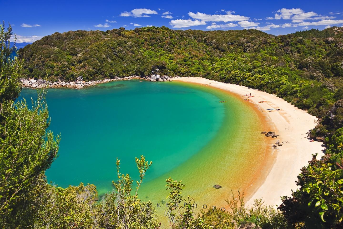 1440x960 Free wallpaper background: Aerial View Te Pukatea Bay Beach Abel Tasman National Park NZ