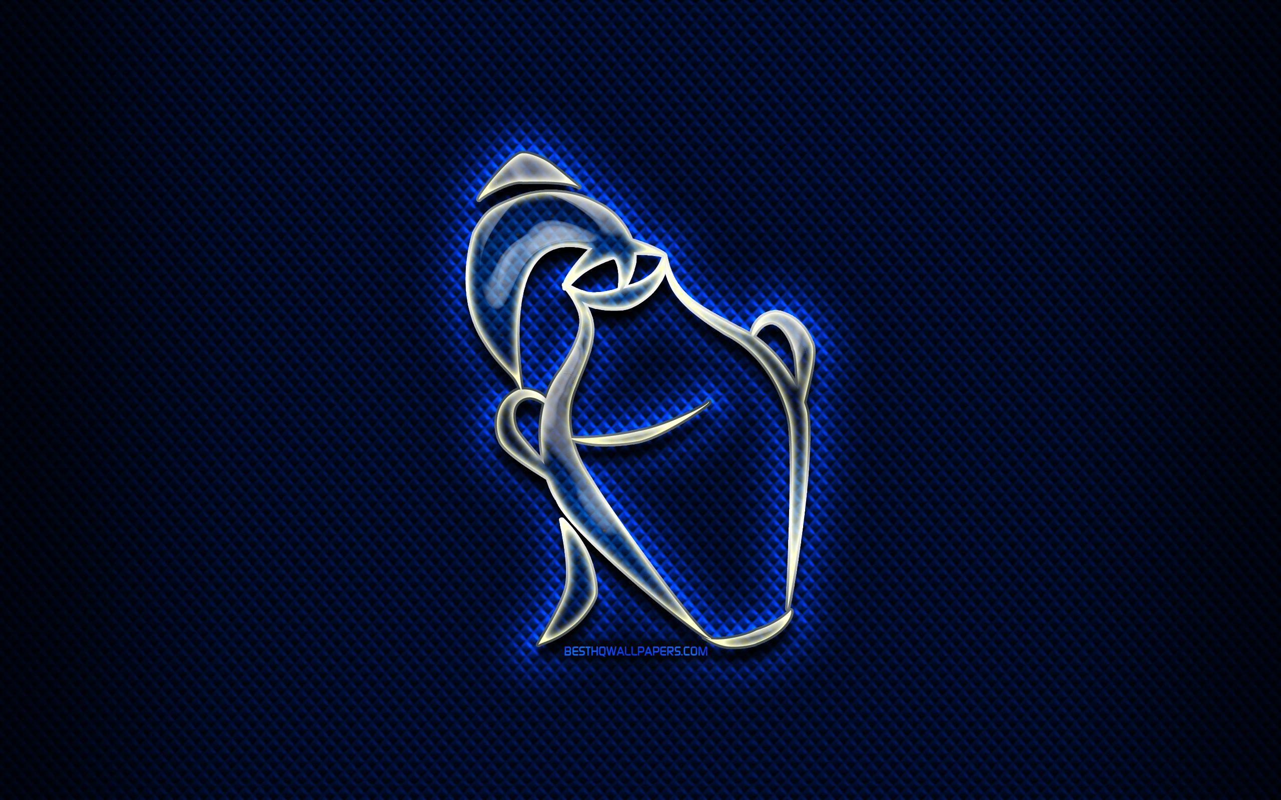 2560x1600 Download wallpaper Aquarius glass sign, blue rhombic background, creative art, Aquarius zodiac symbol, astrology, zodiac signs, Aquarius Horoscope sign, Aquarius, astrological sign, Aquarius zodiac sign for desktop with resolution 2560x1600. High Quality