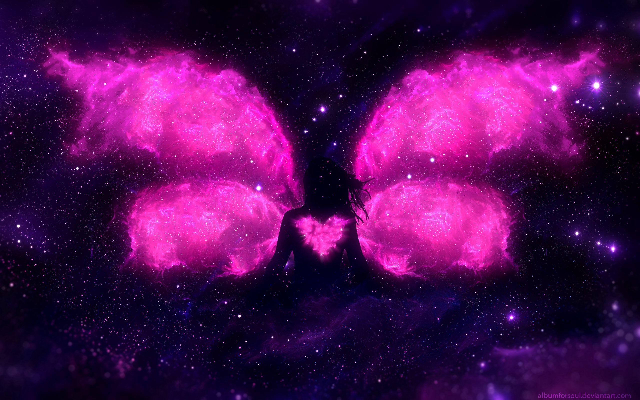 2560x1600 Download wallpaper 2560x1600 silhouette, heart, wings, glare, glow, art widescreen 16:10 HD background