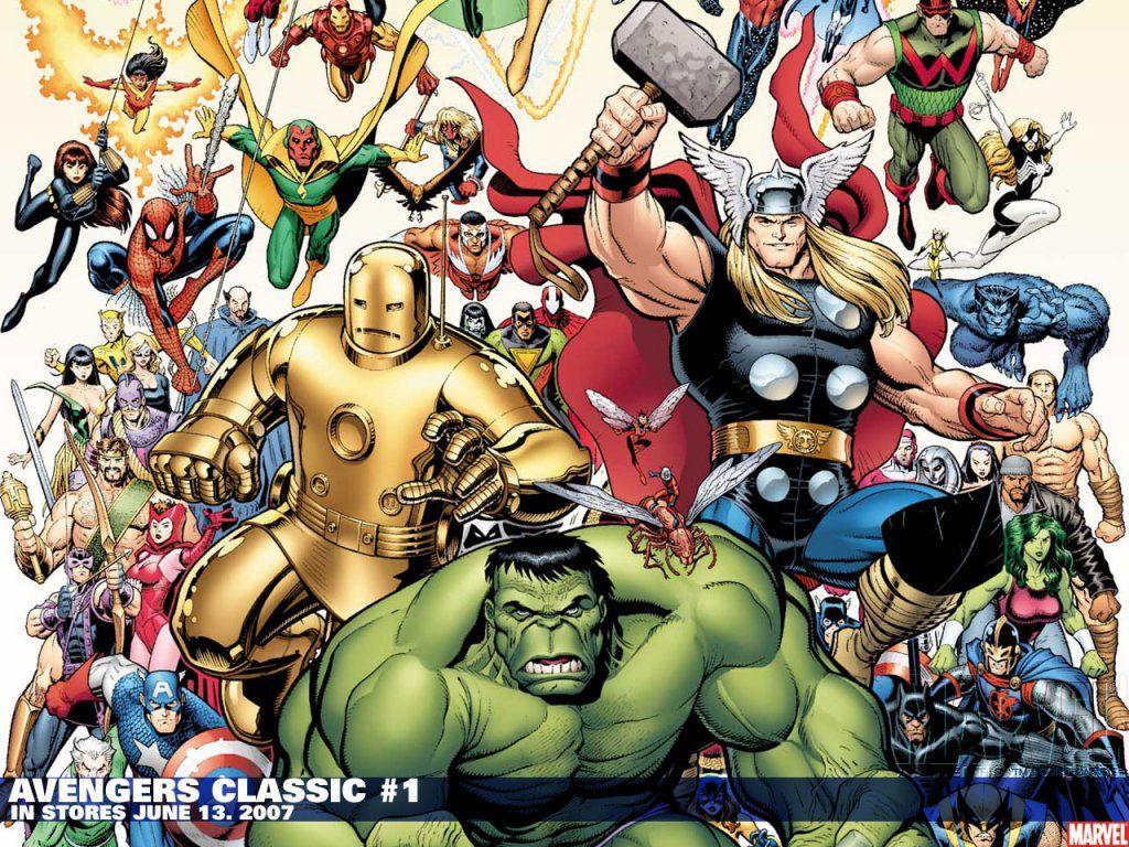 1024x768 Avengers Cartoon Wallpaper