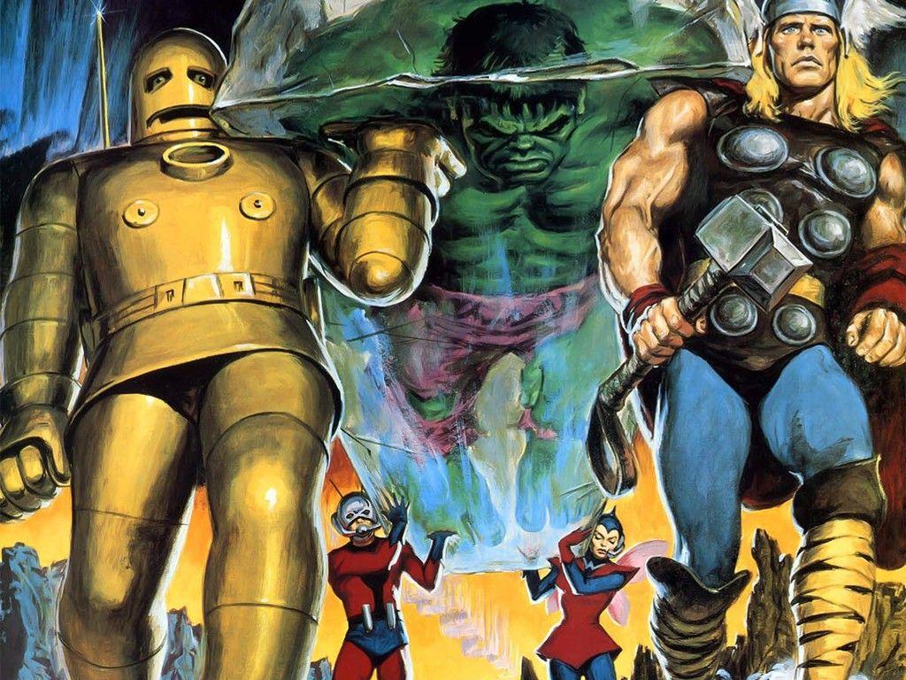 1024x768 My Free Wallpaper Wallpaper : Classic Avengers (by Earl Norem)