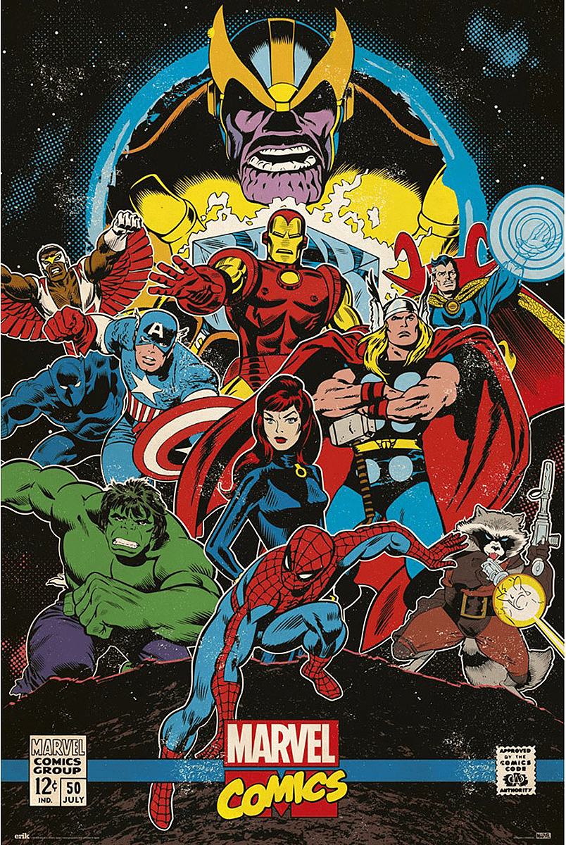 804x1200 Marvel Comics Retro Poster The Infinity. Marvel comics wallpaper, Marvel comics vintage, Marvel comics drawing