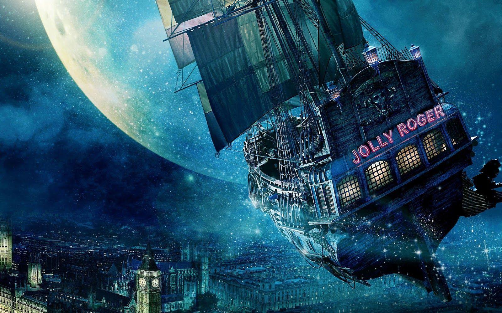 1600x1000 Jolly Roger Ship Peter Pan. Jolly roger ship, Peter pan wallpaper, Jolly roger