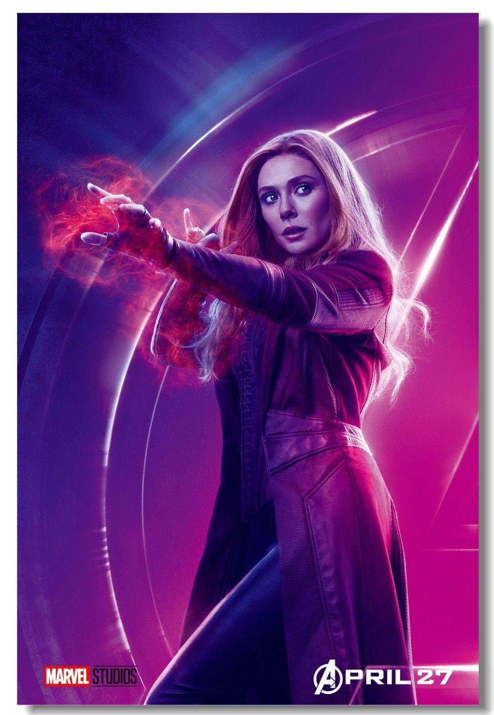 1000x1449 Custom Canvas Wall Decor Avengers Infinity War Poster Elizabeth Olsen Scarlet Witch Vision Stickers Dining Room Wallpaper # at the price of $6.29 in