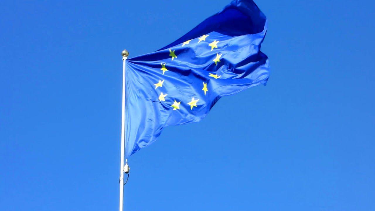 1280x720 FLAG OF EUROPE of the European Union waving on the wind
