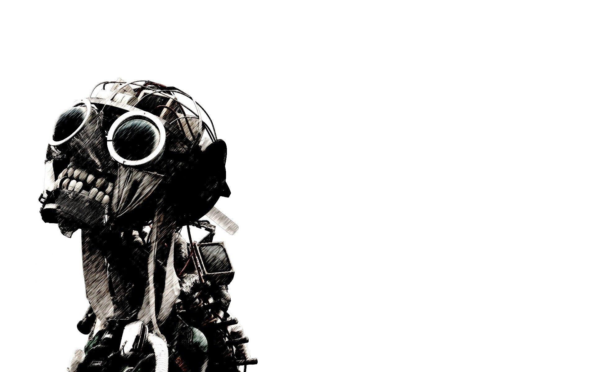 1920x1200 robots, zombies, cyborgs, scary, white background wallpaper