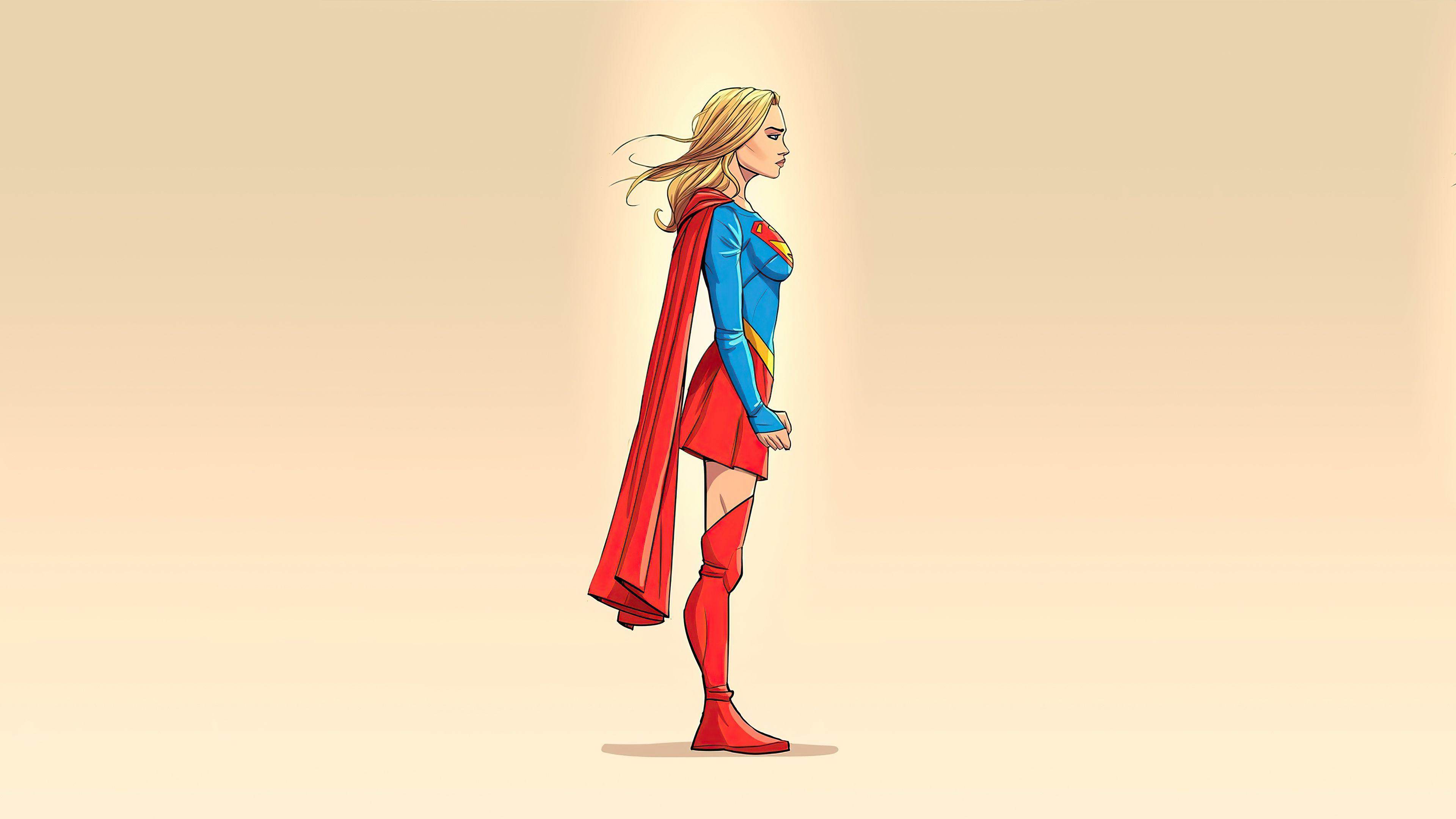 3840x2160 Supergirl Minimalism 4k, HD Superheroes, 4k Wallpaper, Image, Background, Photo and Picture