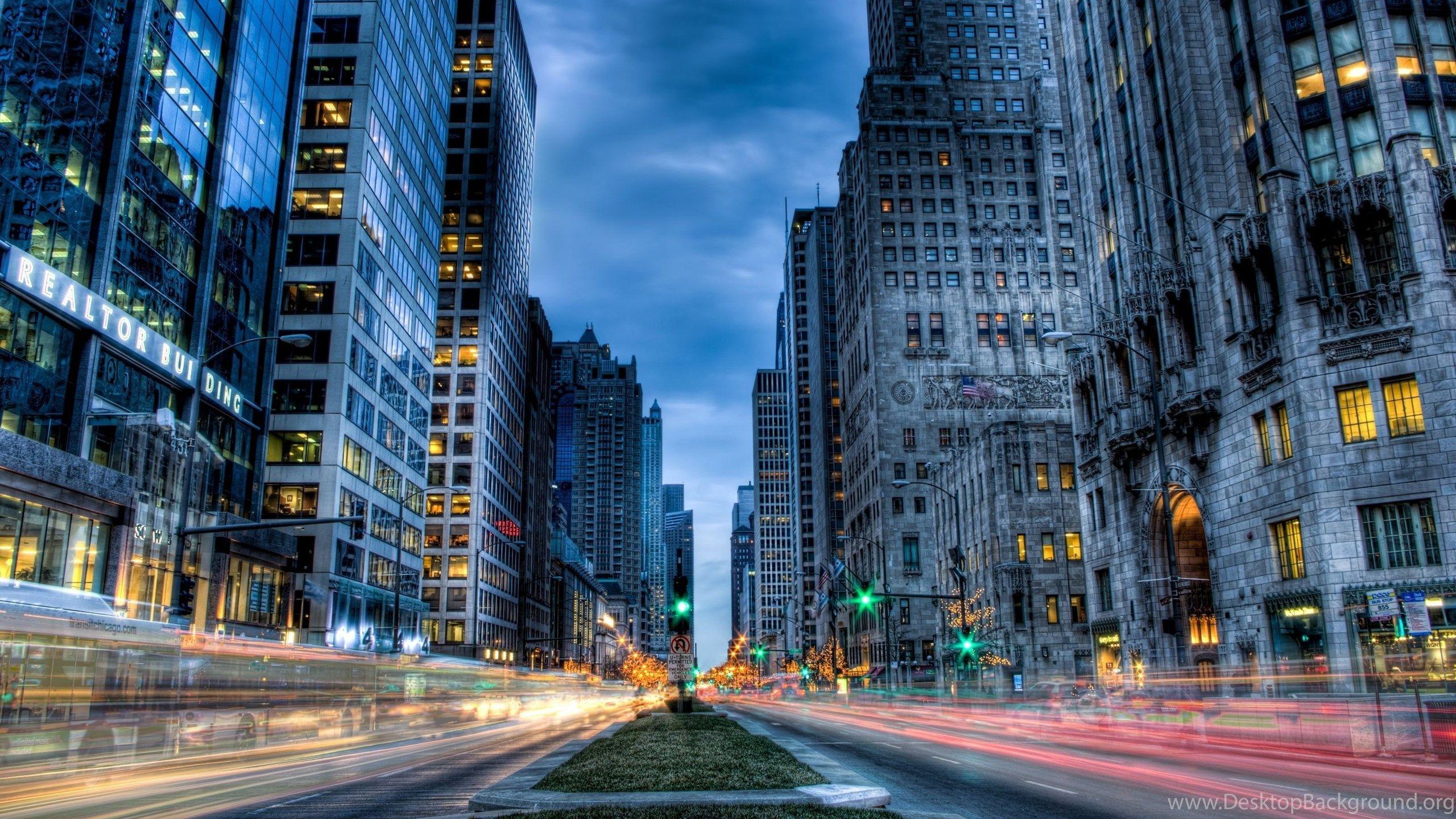 2560x1440 Chicago, Street, Road HD Desktop Wallpaper Desktop Background