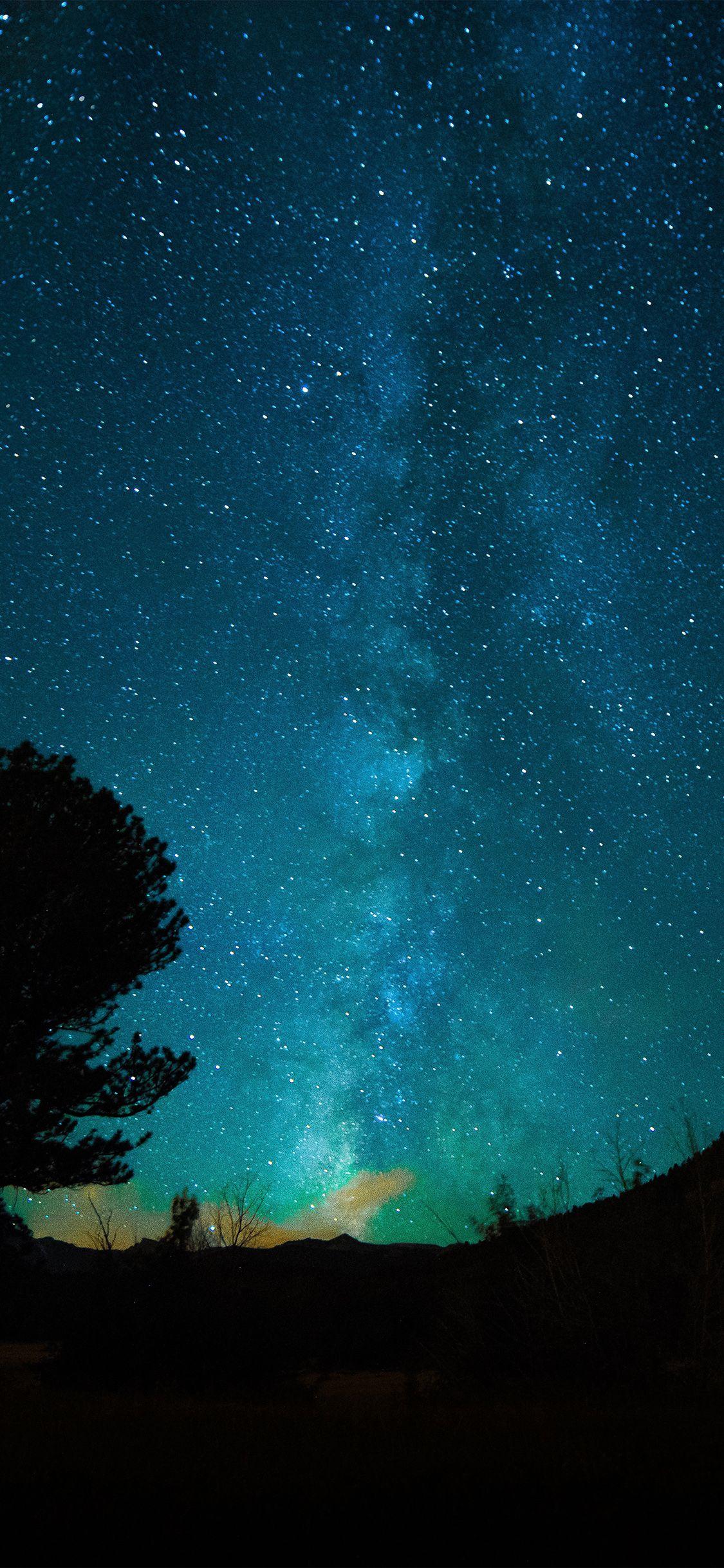 1125x2436 iPhone X wallpaper. aurora night sky star space nature dark