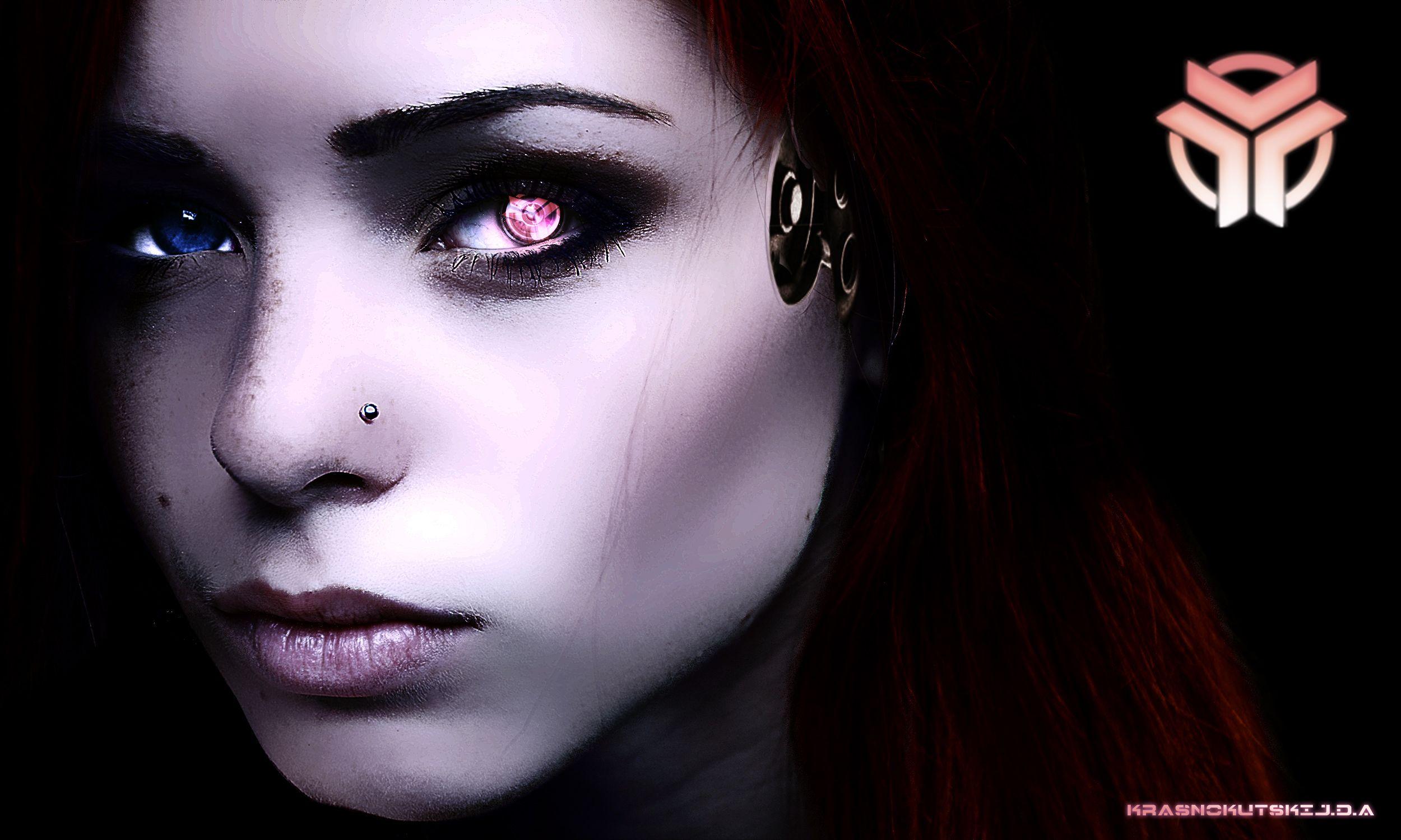 2500x1500 Technics Face Robot Glance Fantasy Girls cyberpunk cyborg cyborgs robot robots wallpaperx1500