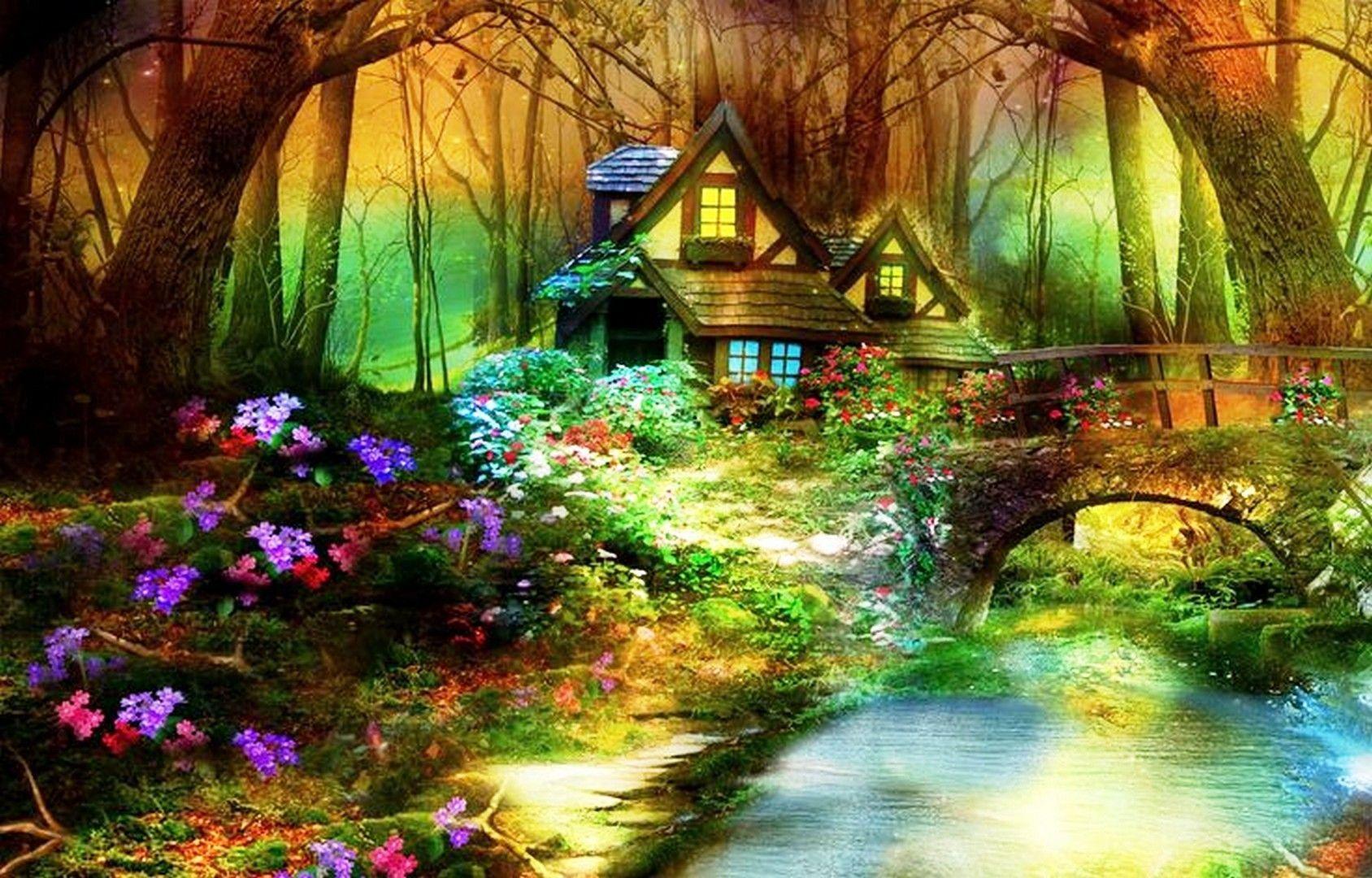 1688x1080 Fantasy Landscape Wallpaper Live Wallpaper HD. Forest wallpaper, Fantasy landscape, Fantasy picture