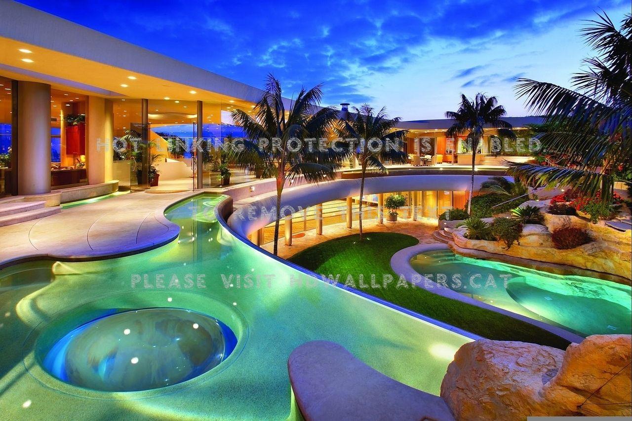 1280x853 luxury homes house lighting night pool