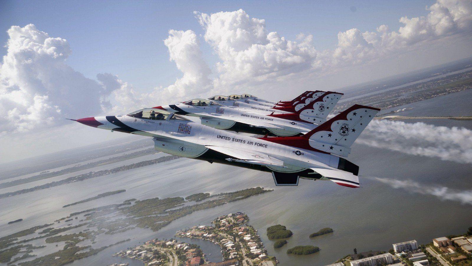 1600x900 acrobatic, Aircrafts, Army, Falcon, Fighter, Fighting, Jet, Thunderbirds Wallpaper HD / Desktop and Mobile Background