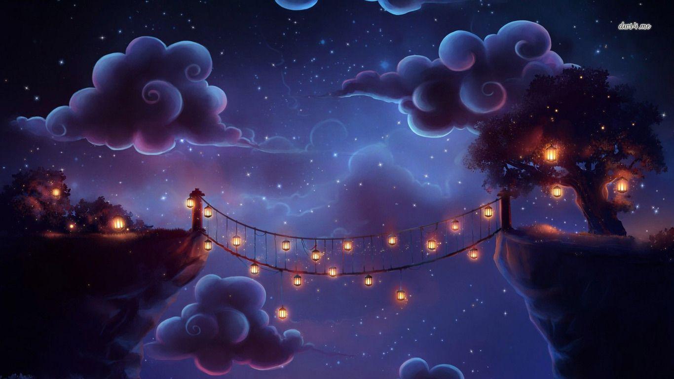 1366x768 Fairy tale like bridge wallpaper wallpaper
