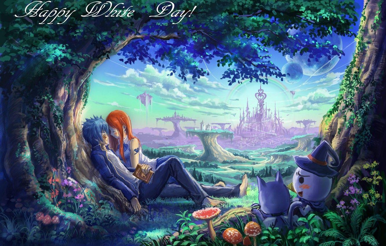 1332x850 Wallpaper love, pair, Fairy Tail, Gerard, Elsa, Fairy Tail, Happy image for desktop, section сёнэн