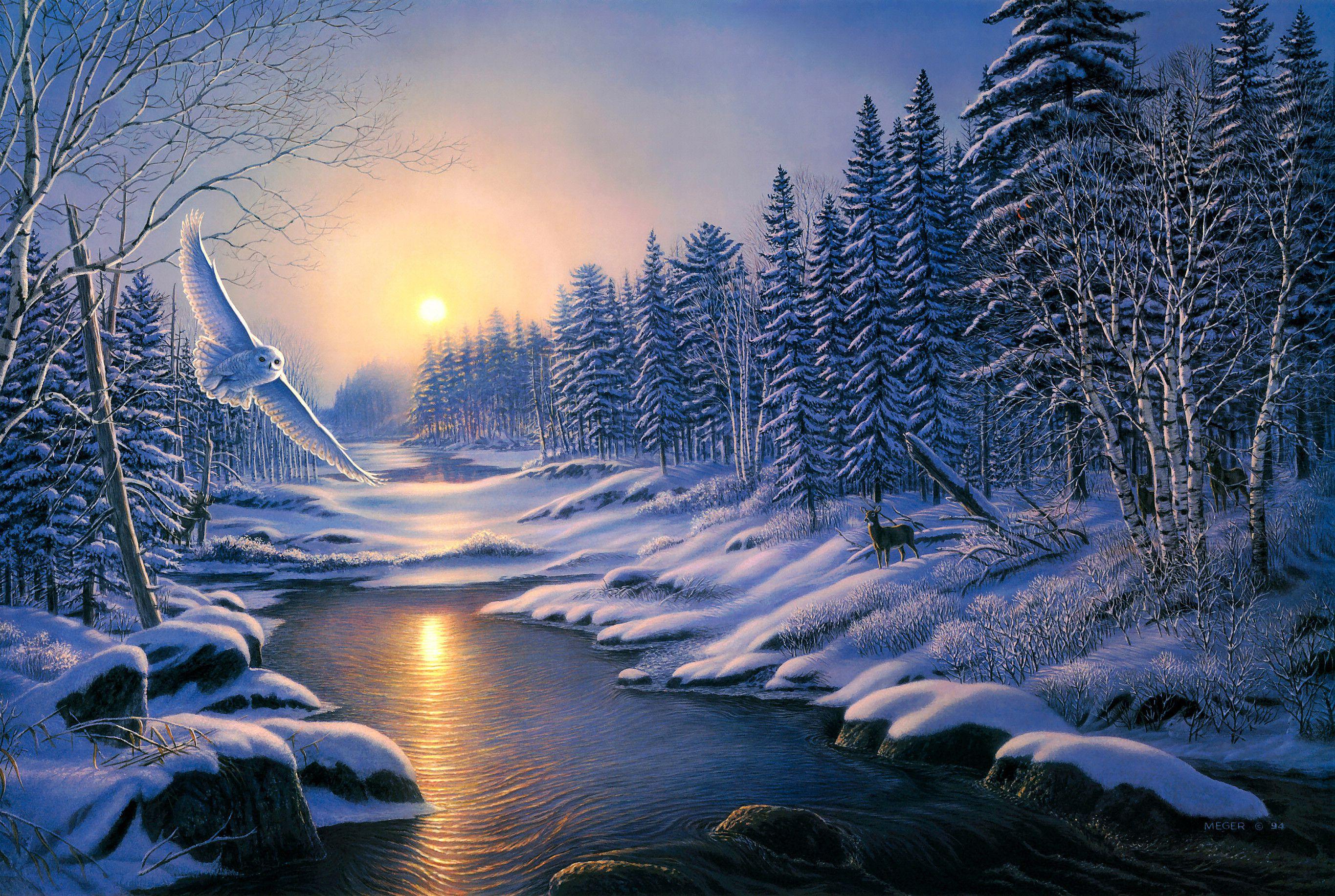 2730x1833 Winter in the fairy forest. Download wide wallpaper amazing landscapes for ios. Winter, snow