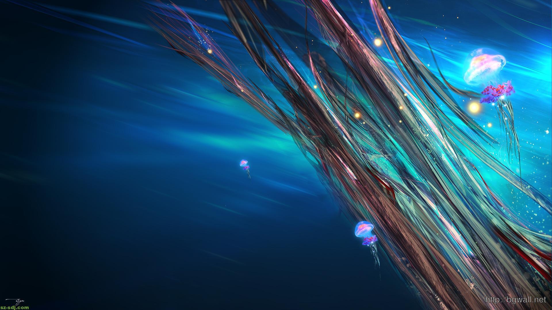 1920x1080 Abstract Colorful Jellyfish Wallpaper HD