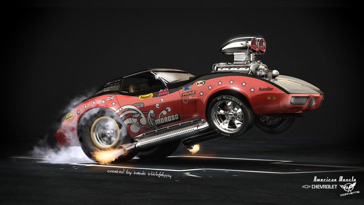 1244x700 Hot rod rods drag racing race chevrolet corvette f wallpaperx1080