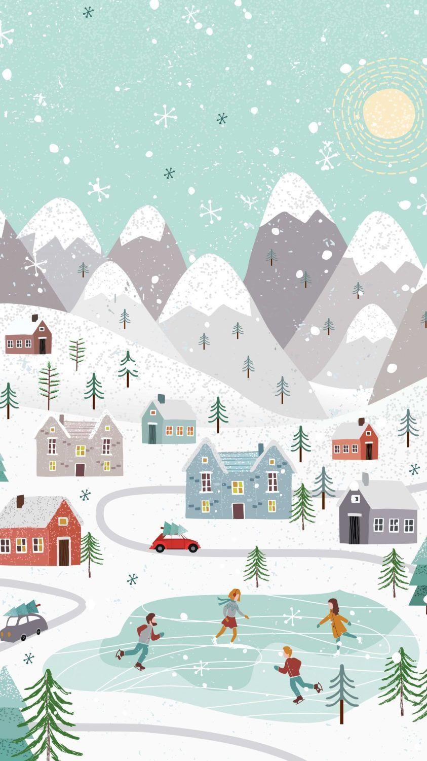 843x1500 Winter Holiday Free Phone Wallpaper