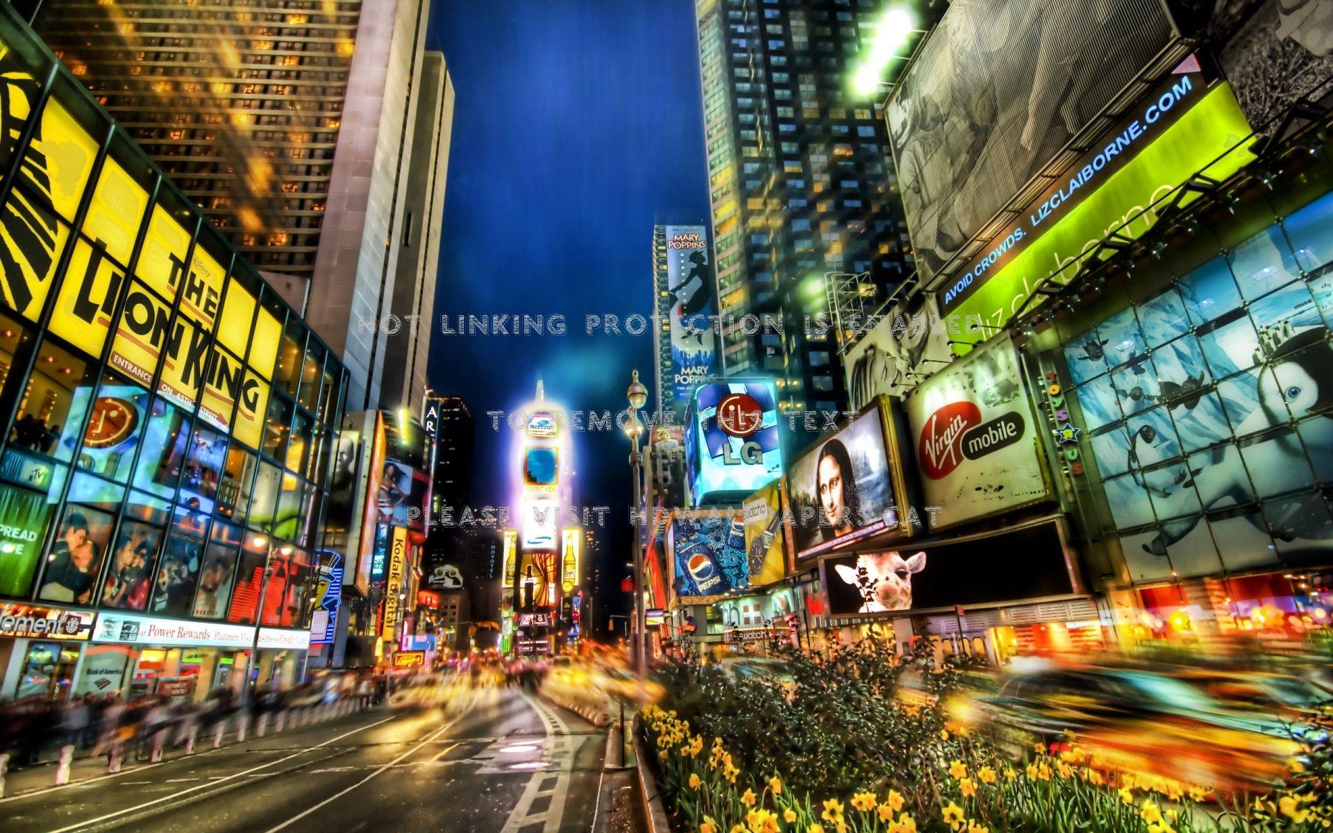 1920x1200 times square in long exposure hdr cityhdwallpaper.cat