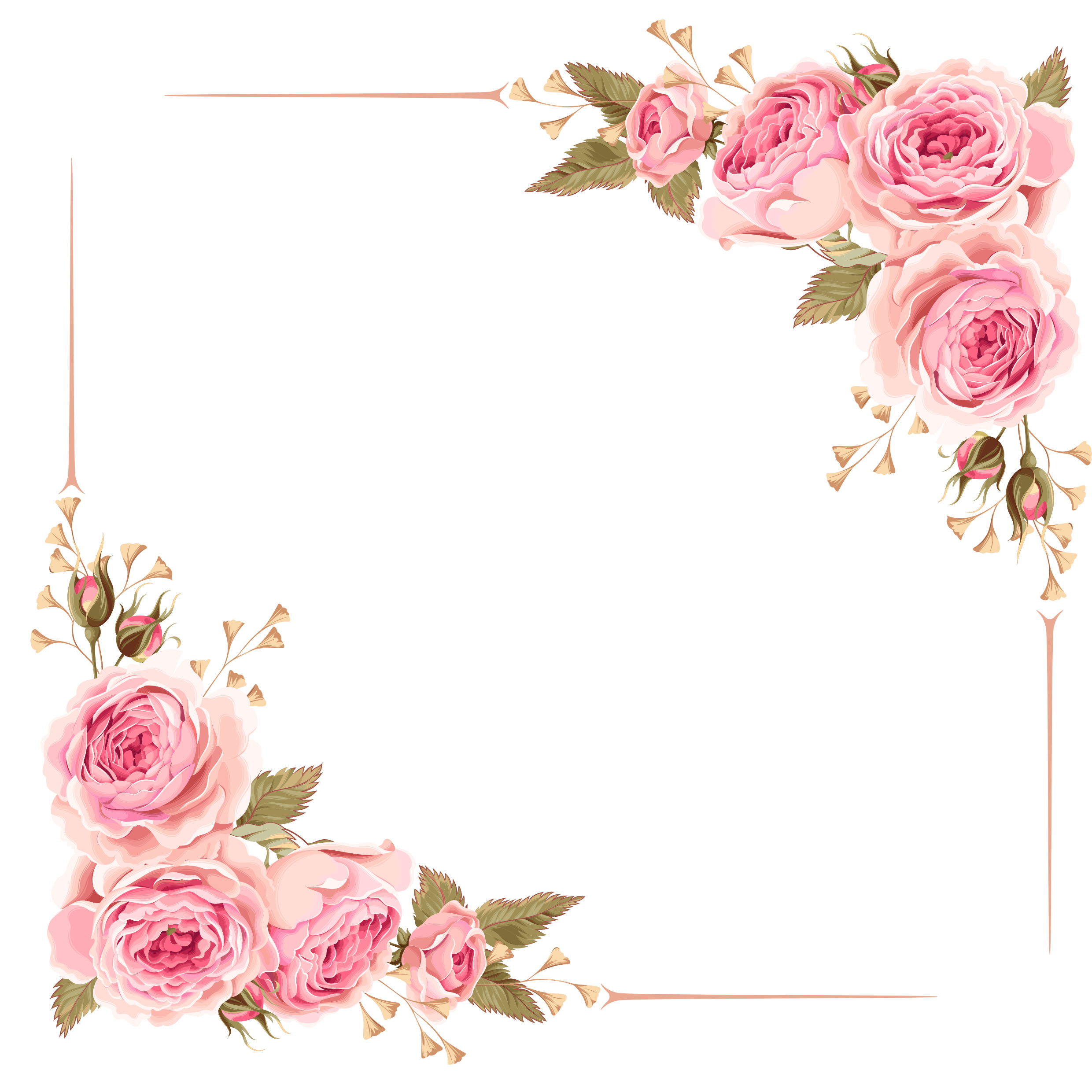 2480x2480 Peach Flower Clipart Transparent Pink Flowers Png is HD wallpaper & background for desktop or mobil. Floral border design, Clip art borders, Rose frame