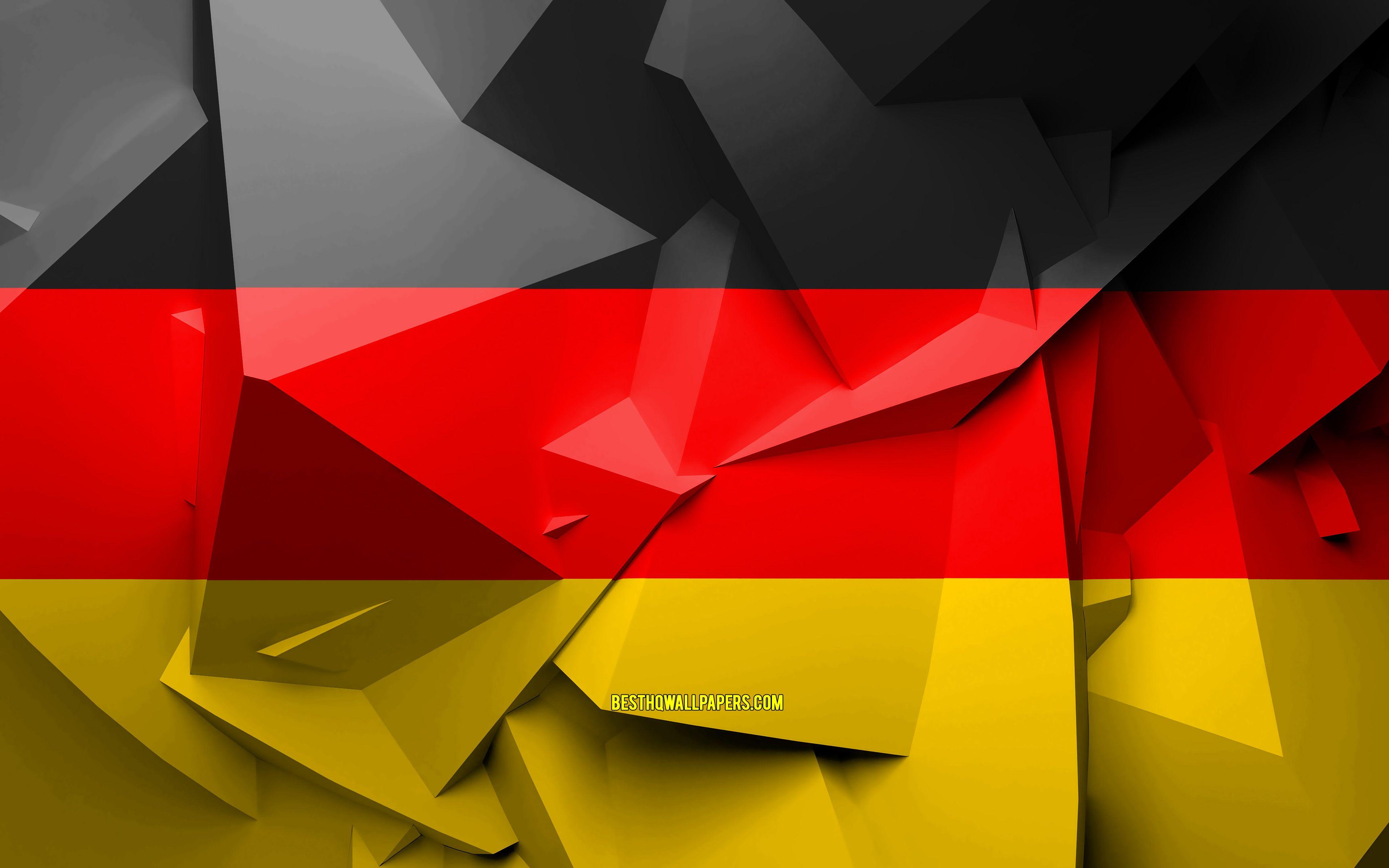 3840x2400 Download wallpaper 4k, Flag of Germany, geometric art, European countries, German flag, creative, Germany, Europe, Germany 3D flag, national symbols for desktop with resolution 3840x2400. High Quality HD picture wallpaper