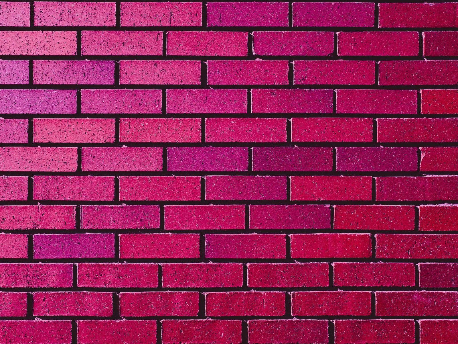 1600x1200 Pink Man Made Brick Wall Desktop Wallpaper 1600x1200