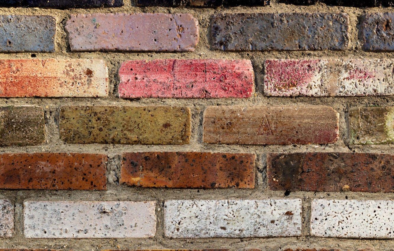 1332x850 Wallpaper colorful, wall, bricks, old, textures, brick wall, 4k HD background image for desktop, section текстуры