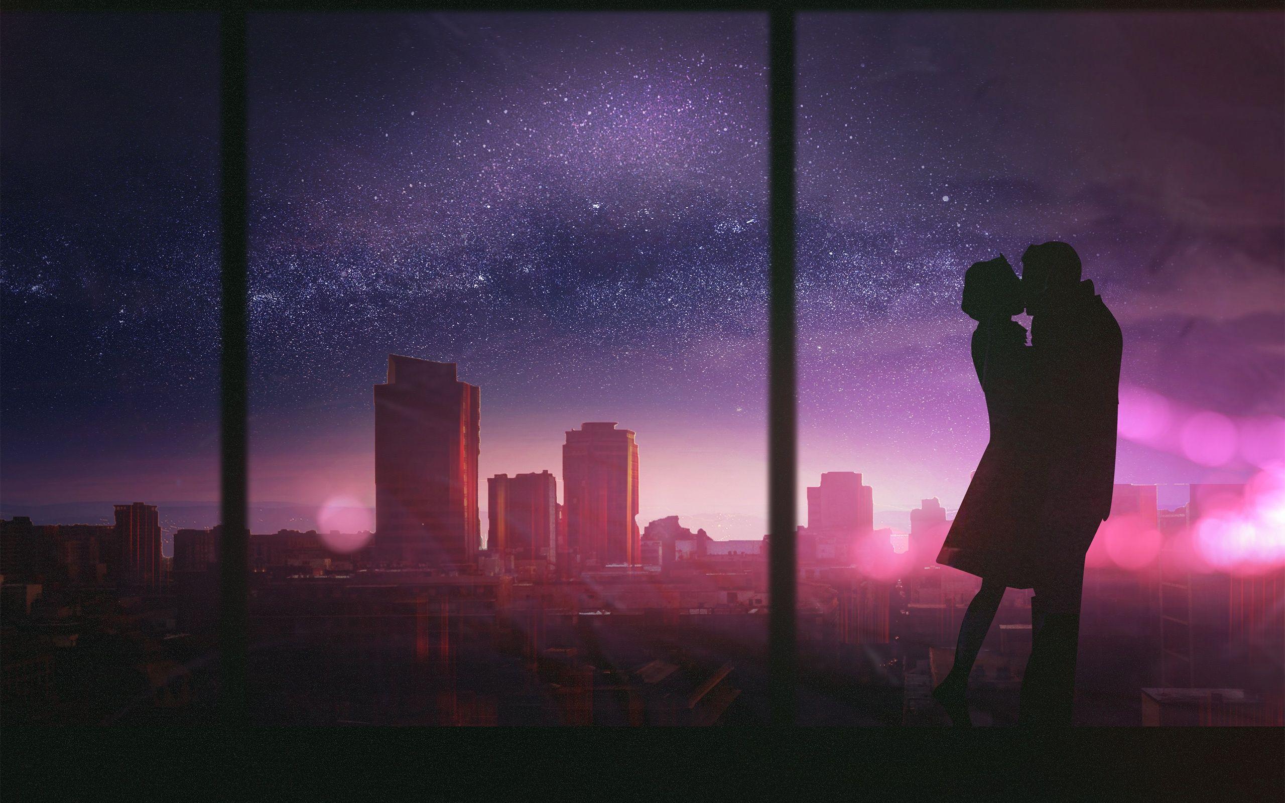 2560x1600 Young Couple First Kiss Wallpaper in jpg format for free download