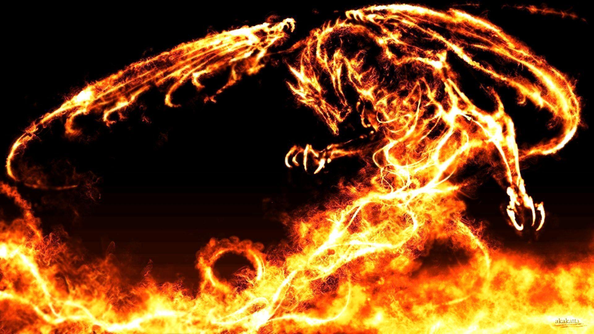 1920x1080 Cool Fire Dragon Wallpaper