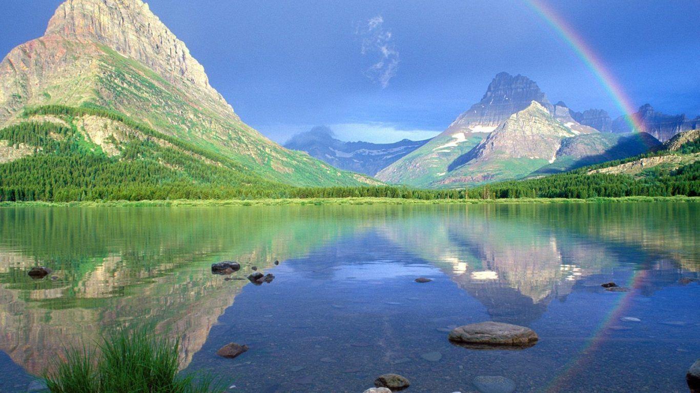 1366x768 Mountains: Canada Landscapes Tombstones Mountains Parks Wallpaper HD