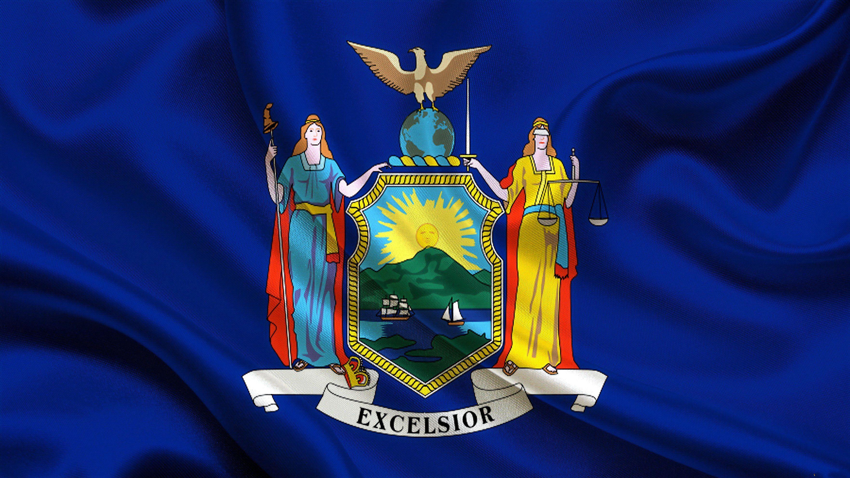 3527x1984 New York state, Flag Wallpaper HD / Desktop and Mobile Background