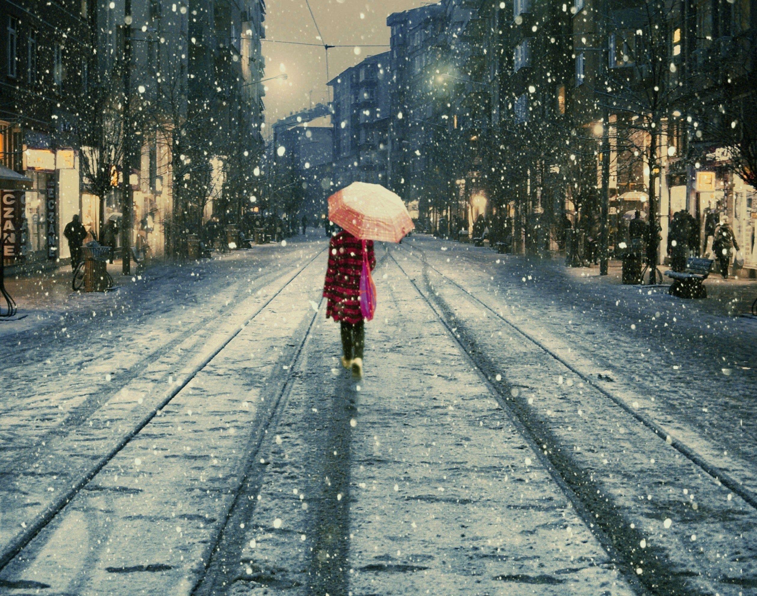 2520x1986 people in the snow. the snow, street, people, city Desktop Wallpaper and Background. Dreamy photography, Winter wonder, Snowy day