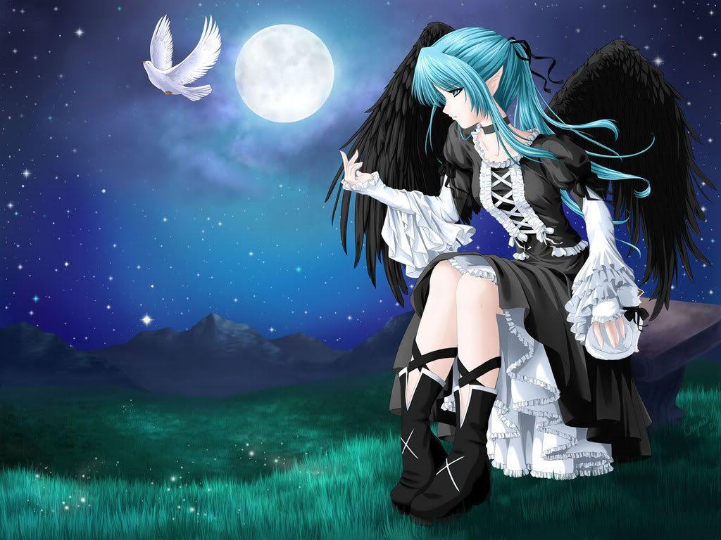 1024x768 Dark Angel Anime Image. anime. Anime, Angel